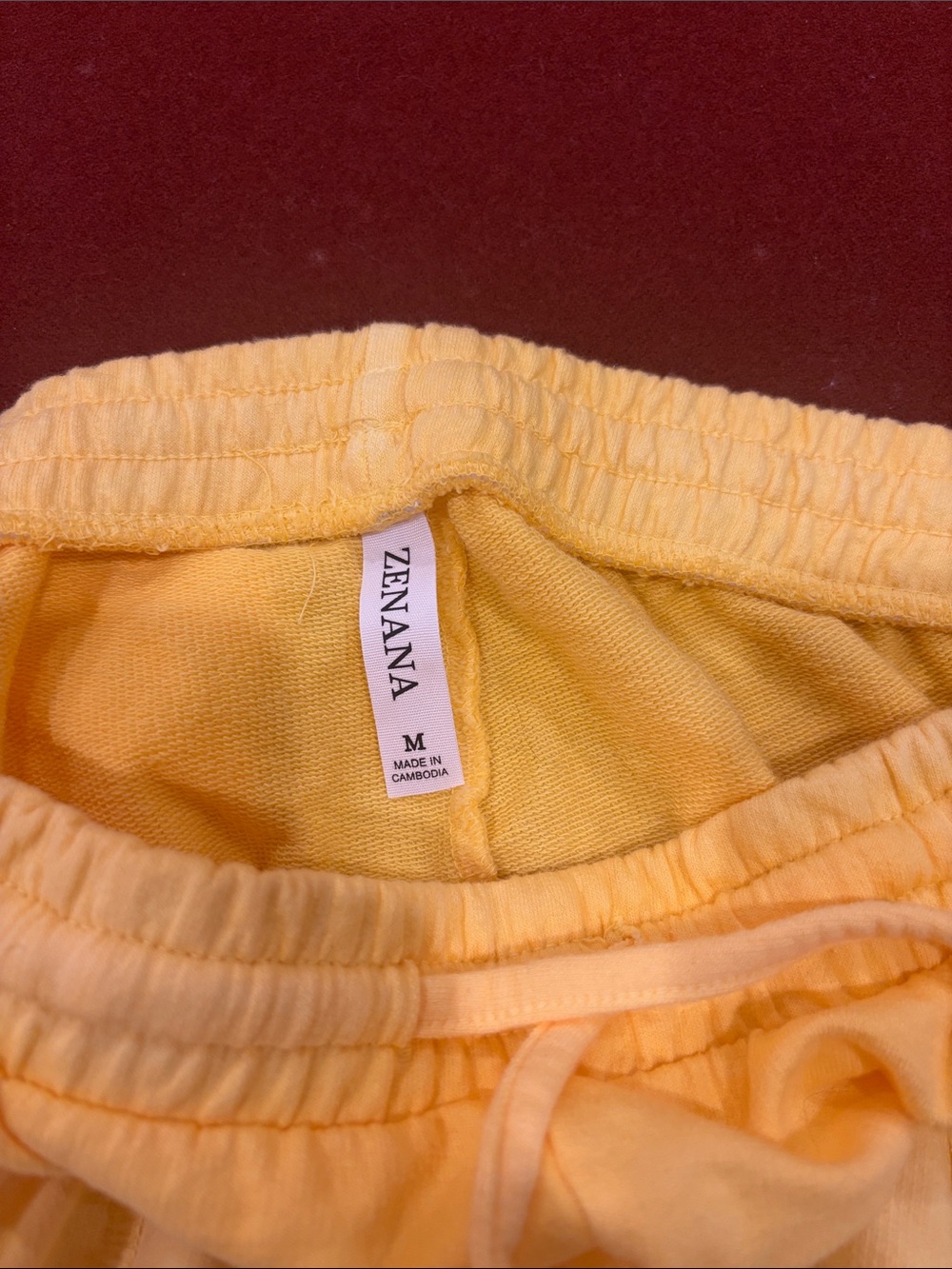 NWOT Zenana Outfitters Yellow-to-White Ombre Athletic Shorts - Picture 3 of 3
